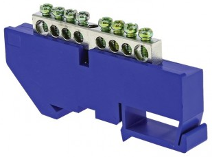 Шина N ноль на DIN-изол ШНИ-6х9-22-Д-никелированная синий HLT | код 081-03-149 | HLT Шина N ноль на DIN-изол ШНИ-6х9-22-Д-никелированная синий HLT | код 081-03-149 | HLT