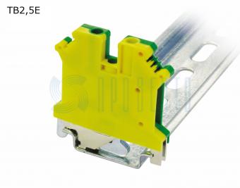 Клемма пружинная проходная 2 контакта 2,5 мм2, заземляющая | код TS2,5E | ПРОВЕНТО Клемма пружинная проходная 2 контакта 2,5 мм2, заземляющая | код TS2,5E | ПРОВЕНТО