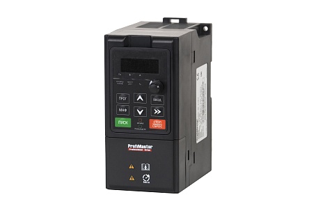 Преобразователь частоты общепром. ном. мощность 0.2 кВт, вход 1x220 В, выход 3х220В, IP20, RS485/Modbus RTU, тормозной ключ. | код PM150A-2S-0.2B-H | ProfiMaster Преобразователь частоты общепром. ном. мощность 0.2 кВт, вход 1x220 В, выход 3х220В, IP20, RS485/Modbus RTU, тормозной ключ. | код PM150A-2S-0.2B-H | ProfiMaster