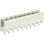 Вилочный разъем, вертикальный, без боковых стенок, на плату, шаг 5 мм, 9 полюсов, фиксация на плате пайкой, 400V, 12А, без маркировки, цвет: серый, серия 8113 S GOF | код 99.209.9996.0 | Wieland