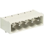 Вилочный разъем, горизонтальный, на плату, шаг 5,00 мм, 5 полюсов, фиксация на плате пайкой, 300V, 12А, без маркировки, цвет: серый, серия 8113 S W | код 25.332.3553.0 | Wieland