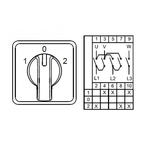 800 245, CS040011M, Реверсивные переключатели для управления трехфазным двигателем (1-0-2), 3 FAZ 40 A 60градус. | код 0.0.0.8.00245 | KLEMSAN 800 245, CS040011M, Реверсивные переключатели для управления трехфазным двигателем (1-0-2), 3 FAZ 40 A 60градус. | код 0.0.0.8.00245 | KLEMSAN