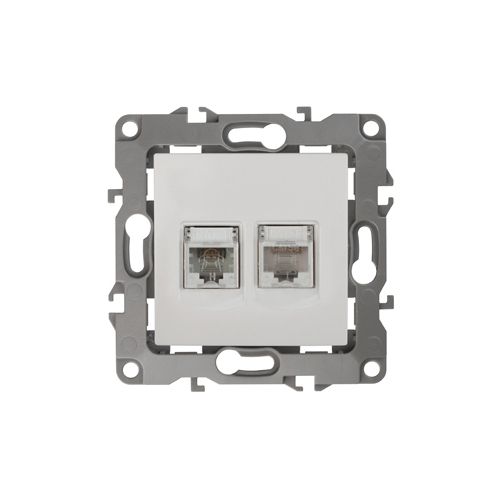 Розетка комбинированная RJ45+RJ11, Эра12, белый, 12-3109-01 | код Б0018248 | ЭРА
