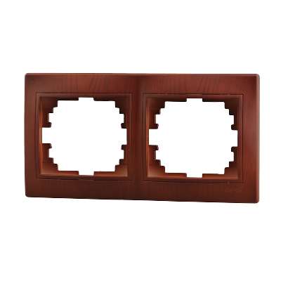 Мира Рамка 2 поста горизонтальная без вставок вишня | код 701-0601-147 | LEZARD Мира Рамка 2 поста горизонтальная без вставок вишня | код 701-0601-147 | LEZARD