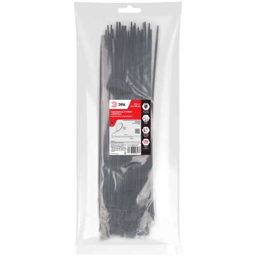 Стяжка кабельная нейлоновая (хомут) морозостойкая 3.6 х 150 мм чёрная 100 шт NO-224-600 | код Б0066072 | ЭРА Стяжка кабельная нейлоновая (хомут) морозостойкая 3.6 х 150 мм чёрная 100 шт NO-224-600 | код Б0066072 | ЭРА