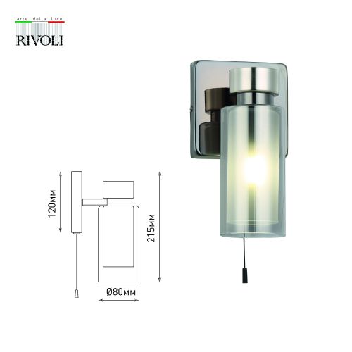 Бра светильник Klara 3099-401 настенный с выключателем 1 * Е14 15 Вт модерн | код Б0050851 | Rivoli