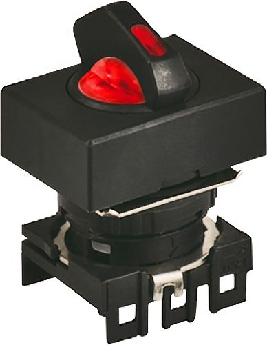 Головка переключателя S16SRS-L2R, квадратная под подсветку красная ?18мм, 2-х позиционный 900 с фиксацией, монтажное отверстие ?16мм | код A8026-A5550008763 | РЕЛЕ И АВТОМАТИКА Головка переключателя S16SRS-L2R, квадратная под подсветку красная ?18мм, 2-х позиционный 900 с фиксацией, монтажное отверстие ?16мм | код A8026-A5550008763 | РЕЛЕ И АВТОМАТИКА