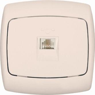 Розетка телефонная 1-м СП Рондо RJ11 сл. кость (РТ-4С-си) | код. RT-4S-SI | Schneider Electric