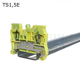 Клемма пружинная проходная 2 контакта 1,5 мм2, заземляющая | код TS1,5E | ПРОВЕНТО Клемма пружинная проходная 2 контакта 1,5 мм2, заземляющая | код TS1,5E | ПРОВЕНТО