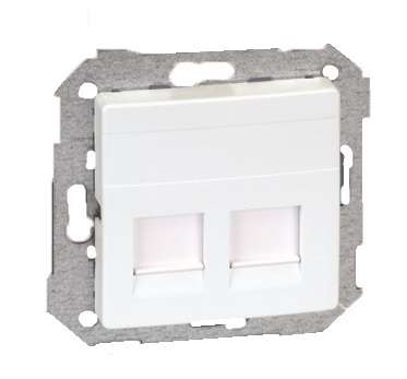 Адаптер на 2 RJ45(12) 75528-, 75540-, 75541-, 75544-39, шторки, S82,82N, белый | код 82006-30 | Simon