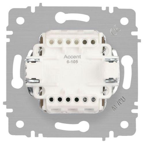 Выключатель Intro Accent 6-105-03 двойной с подсветкой, 10А-250В, IP20, СУ, AL/CU, алюминий | код Б0063511 | ЭРА фото 4 Выключатель Intro Accent 6-105-03 двойной с подсветкой, 10А-250В, IP20, СУ, AL/CU, алюминий | код Б0063511 | ЭРА фото 4