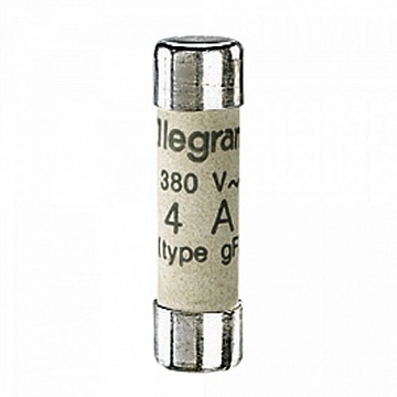 Промышленный цилиндрический предохранитель - тип gG - 8,5x31,5 мм² - c индикатором - 4 A |  код. 012404 |  Legrand