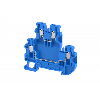 Клемма проходная винтовая 2,5 мм2, двухуровневая, на 4 подключения, синяя TQ2.5-2T-BLUE | код 1202020001 | Elmex Клемма проходная винтовая 2,5 мм2, двухуровневая, на 4 подключения, синяя TQ2.5-2T-BLUE | код 1202020001 | Elmex