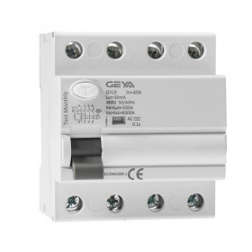 УЗО GYL9-4P-63A-300mA, 4P, 63A, 6 kA, 300mA, тип A, 4M | код GYL94P63A300 | GEYA УЗО GYL9-4P-63A-300mA, 4P, 63A, 6 kA, 300mA, тип A, 4M | код GYL94P63A300 | GEYA