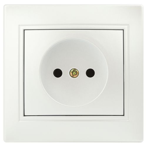 Розетка Intro Plano 1-201-06 без заземления 2P | код Б0053869 | ЭРА