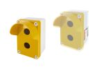 Корпус КП102 c козырьком для кнопок, 2 места, ABS желтый, IP66 TDM | код SQ0705-0012 | TDM