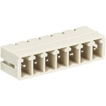 Вилочный разъем, горизонтальный, на плату, шаг 3,81 мм, 7 полюсов, фиксация на плате пайкой, 250V, 8А, без маркировки, цвет: серый, серия 8813 S W | код 25.627.0753.0 | Wieland