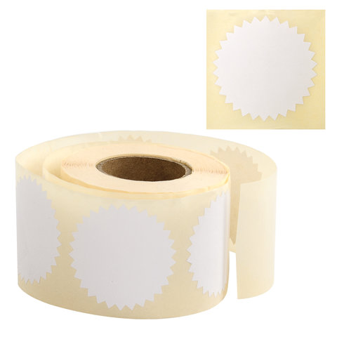 Этикетка самоклеящаяся для опечатывания документов ЗВЕЗДОЧКА белая, 52 мм, 500 шт., BRAUBERG, 111651 | код 111651 | BRAUBERG