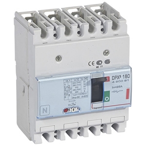 Автоматический выключатель DPX3 160 - термомагнитный расцепитель - 36 кА - 400 В~ - 4П - 25 А | код. 420091 | Legrand 