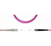 Патч-корд оптический LANMASTER, симплексный, SC/PC-ST/PC, OM4, LSZH, 20 м | код LAN-SC-ST/OM4-20 | LANMASTER