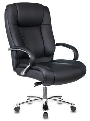 Кресло руководителя Бюрократ T-9925SL черный кожа крестов. металл хром | код 1215692 | БЮРОКРАТ Кресло руководителя Бюрократ T-9925SL черный кожа крестов. металл хром | код 1215692 | БЮРОКРАТ