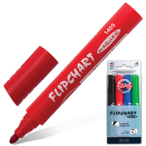 Маркеры для флипчарта KOH-I-NOOR, НАБОР 4 шт, НЕПРОПИТЫВАЮЩИЕ, АССОРТИ, круглый наконечник, 2,5 мм, 771405JD03PKRU | код 150662 | KOH-I-NOOR Маркеры для флипчарта KOH-I-NOOR, НАБОР 4 шт, НЕПРОПИТЫВАЮЩИЕ, АССОРТИ, круглый наконечник, 2,5 мм, 771405JD03PKRU | код 150662 | KOH-I-NOOR