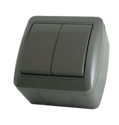 Выключатель 2-кл. открытой установки IP44 10А серый Селигер TDM | код SQ1818-0102 | TDM Выключатель 2-кл. открытой установки IP44 10А серый Селигер TDM | код SQ1818-0102 | TDM