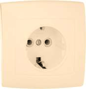 Розетка 1-м СП Елизавета РС16-272 16А IP20 с заземл. сл. кость Кунцево | код 6469 | Кунцево-Электро