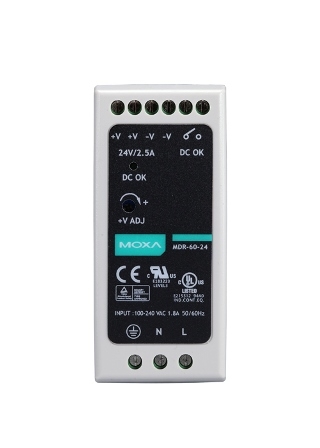 Блок питания MDR-60-24 MOXA 60W/2.5A DIN-Rail 24V VDC power supply, 85 to 264 VAC input, t:-20/+70 | код 00-06049839 | MOXA Блок питания MDR-60-24 MOXA 60W/2.5A DIN-Rail 24V VDC power supply, 85 to 264 VAC input, t:-20/+70 | код 00-06049839 | MOXA