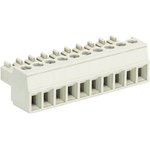 Розеточный разъем, угловой, на кабель, шаг 3,5 мм, 10 полюсов, номинальное сечение: 1,5 мм кв., винтовая фиксация провода, 250V, 8А, без маркировки, цвет: серый, серия 8513 B | код 25.640.4053.0 | Wieland