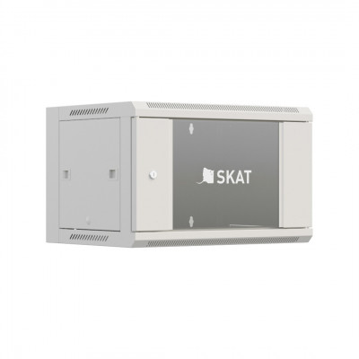SKAT TB-9W660GF Шкаф настенный телекоммуникационный 9U 600х600х500мм, дверь стеклянная | код 4420 | БАСТИОН SKAT TB-9W660GF Шкаф настенный телекоммуникационный 9U 600х600х500мм, дверь стеклянная | код 4420 | БАСТИОН
