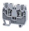 Мини-клемма проходная CXM2.5 /5x37mm, DIN15, пружинная, 2 присоед., 2,5(max 4)mm2, 24A, 1000V, серая | код CXM2.5 | Connectwell