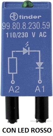 Модуль индикации и защиты, красный LED + диод (+ A1), 6...24В DC | код 9980902490 | FINDER Модуль индикации и защиты, красный LED + диод (+ A1), 6...24В DC | код 9980902490 | FINDER
