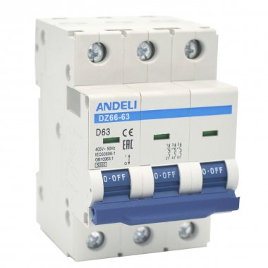 Автоматический выключатель DZ66-63/3P 1A 6kA х-ка C (ANDELI) | код ADL01-248 | ANDELI Автоматический выключатель DZ66-63/3P 1A 6kA х-ка C (ANDELI) | код ADL01-248 | ANDELI