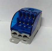 Распределительный блок на DIN-рейку РБЛ Лесенка-400 1П 400А (1x185/2x35+5x16+ 4x10) HLT | код 081-07-078 | HLT