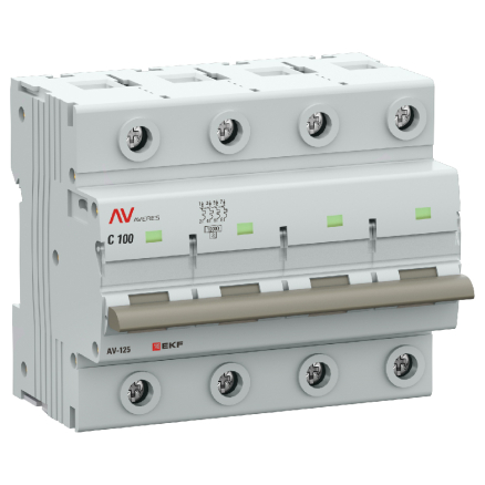 Выключатель автоматический AV-125 4P 100A (C) 10kA EKF AVERES | код mcb125-4-100C-av | EKF Выключатель автоматический AV-125 4P 100A (C) 10kA EKF AVERES | код mcb125-4-100C-av | EKF