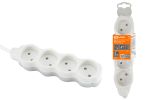 Удлинитель бытовой Люкс УЛ4 4 гнезда, 10м, б/з, с з/ш, ПВС 2х0,75 мм2 10А/250В бело-серый TDM | код SQ1303-0189 | TDM