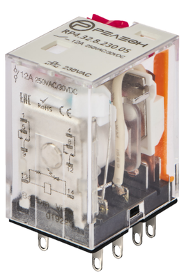 RP4.32.8.036.05 Промежуточное реле 2 перекидных контакта 12А (~ 36В AC) блокируемая кнопка проверки + светодиод | код RP432803605 | РЕЛЕОН RP4.32.8.036.05 Промежуточное реле 2 перекидных контакта 12А (~ 36В AC) блокируемая кнопка проверки + светодиод | код RP432803605 | РЕЛЕОН