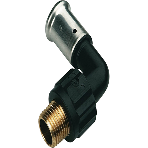 Угольник пресс 90 град 20х3/4'ВР ПВДФ белый | код 6PKW-2005 | Henco