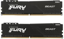 Память DDR4 2x8GB 3200MHz Kingston KF432C16BBK2/16 Fury Beast Black RTL Gaming PC4-25600 CL16 DIMM 288-pin 1.35В kit dual rank с радиатором Ret | код 1560200 | Kingston