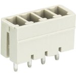 Вилочный разъем, вертикальный, на плату, шаг 3,81 мм, 4 полюса, фиксация на плате пайкой, 250V, 8А, без маркировки, цвет: серый, серия 8813 S G | код 25.626.0453.0 | Wieland