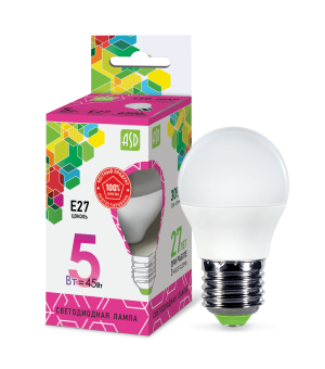 Лампа светодиодная LED-ШАР-standard 5Вт 230В Е27 6500К 450Лм ASD | код 4690612024561 | ASD Лампа светодиодная LED-ШАР-standard 5Вт 230В Е27 6500К 450Лм ASD | код 4690612024561 | ASD