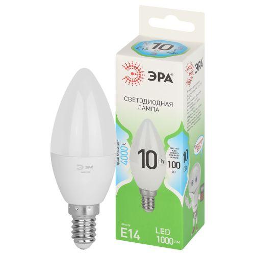 Лампа светодиодная LED 10 Вт 1000Лм 4000К свеча нейтральный E14 220-240В LED B35-10W-840-E14 Green Line | код Б0067093 | ЭРА