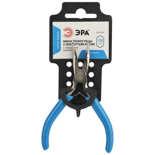 Тонкогубцы 120 мм мини с изогнутым носом обливные рукоятки | код Б0055909 | ЭРА