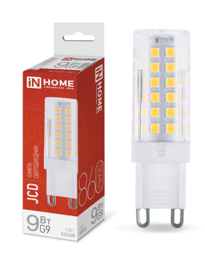 Лампа светодиодная LED-JCD 9Вт 230В G9 4000К 860Лм IN HOME | код 4690612036380 | IN HOME Лампа светодиодная LED-JCD 9Вт 230В G9 4000К 860Лм IN HOME | код 4690612036380 | IN HOME