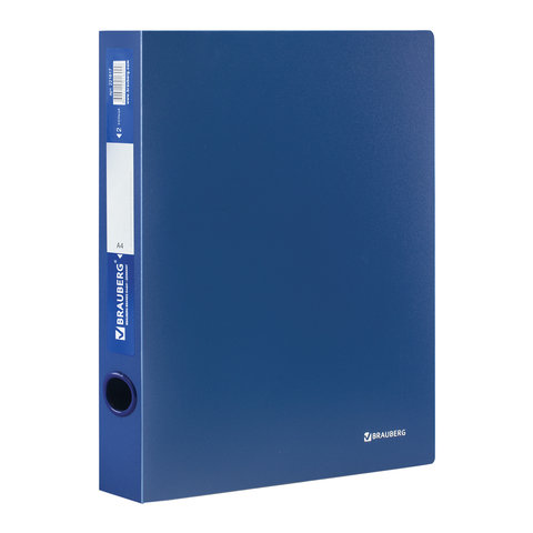 Папка на 2 кольцах BRAUBERG Стандарт, 40 мм, синяя, до 300 листов, 0,9 мм, 221617 | код 221617 | BRAUBERG Папка на 2 кольцах BRAUBERG Стандарт, 40 мм, синяя, до 300 листов, 0,9 мм, 221617 | код 221617 | BRAUBERG