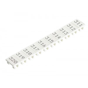 Маркировка для клемм сечением 6 мм.кв., шириной 8 мм, 10 шильдиков, белая, нанесенные знаки: 311 – 320 | код 04.848.3253.0 | Wieland