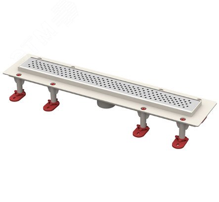 трап линейный с сухим затвором, с вертикальным выходом d50 мм, решетка l600 мм, решетка нержавеющая сталь | код 101200373 | Татполимер