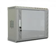 Hyperline TWS-0625-GP-RAL7035 Шкаф настенный 19-дюймовый (19), 6U, 367х600х250, со стеклянной дверью, несъемные боковые панели, цвет серый (RAL 7035) (собранный) | код 452030 | Hyperline