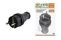 Вилка прямая каучук 2Р+РЕ 16А 250В IP44 серии Народная | код SQ0612-0031| TDM НАРОДНЫЙ